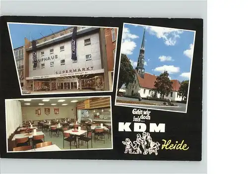 Heide Holstein Teilansichten Kaufhaus Kirche Gaststaette KDM Kat. Heide