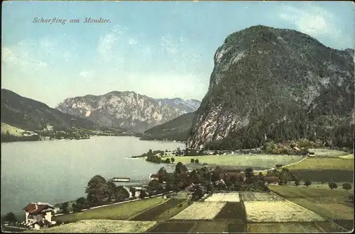 Mondsee Salzkammergut Panorama See mit Scharfling