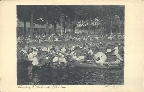 Uhlenhorst Vor dem Uhlenhorster Faehrhaus Paddelboote Kat. Hamburg