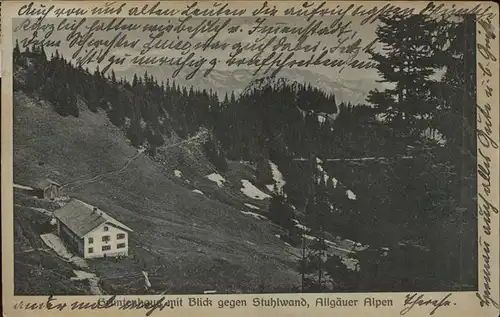 Gruenten Gruentenhaus mit Blick gegen Stuhlwand Allgaeuer Alpen 