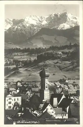 Immenstadt Allgaeu Panorama mit Daumengruppe Kirche Allgaeuer Alpen Kat. Immenstadt i.Allgaeu