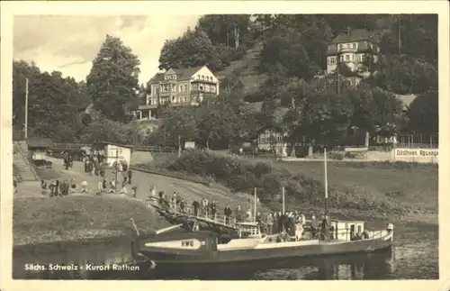 Rathen Saechsische Schweiz Am Elbufer Boot Anlegestelle Kat. Rathen Sachsen