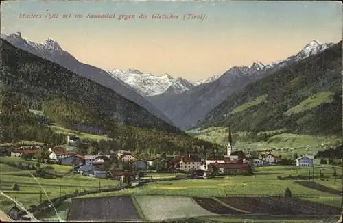 Mieders Tirol Panorama Stubaital gegen die Gletscher