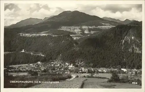 Oberdrauburg Kaernten Panorama mit Kreuzeckgruppe Hohe Tauern