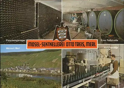 Merl Mosel Mosel Sektkellerei Otto Treis Teilansicht Weinort Kat. Zell (Mosel)