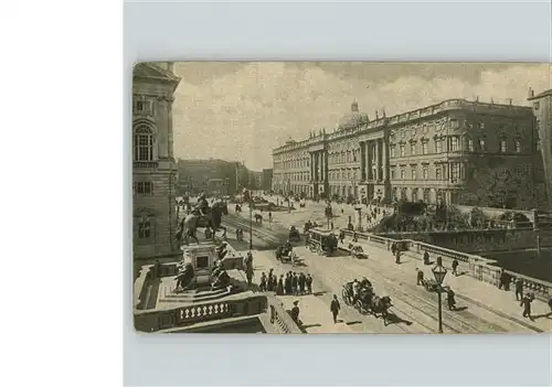 Berlin Schlossplatz Denkmal Strassenbahn Pferdekutsche Kat. Berlin