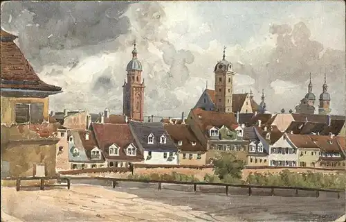 Wuerzburg Landwehrstrasse Kirche Dom Kuenstlerkarte Kat. Wuerzburg
