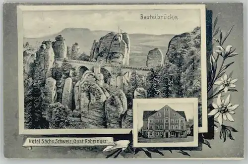 Wehlen Sachsen Wehlen Basteibruecke x 1910 / Wehlen /Saechsische Schweiz-Osterzgebirge LKR