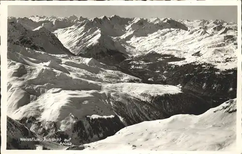 parsenn Blick von der Weissfluh gegen Arosa Kat. Parsennfurgga