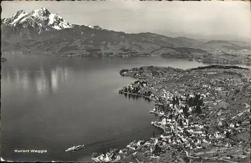 Weggis LU am Vierwaldstaetter See mit Pilatus Kat. Weggis