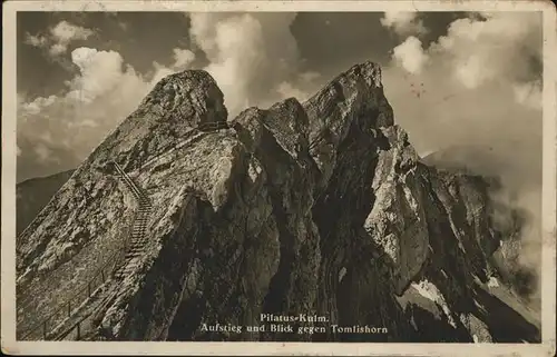 Pilatus Kulm Aufstieg und Blick gegen Tomlishorn Kat. Pilatus Kulm