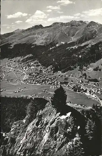 kk13676 Davos GR Blick vom Seehorn mit Amselfluh und Koerbshorn Kategorie. Davos Alte Ansichtskarten