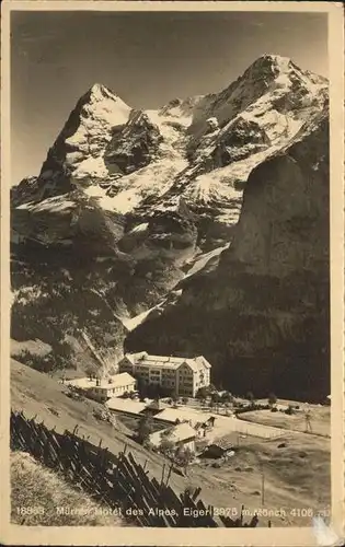 Muerren BE Hotel des Alpes Eiger und Moench Kat. Muerren