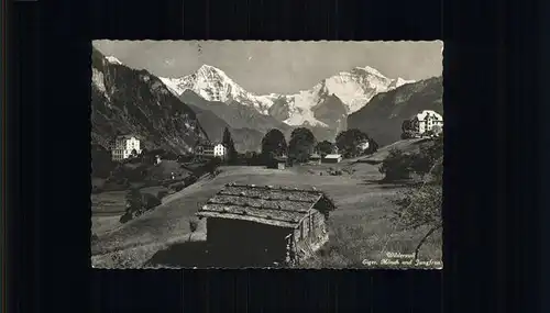 Wilderswil Blick auf Berghuette Eiger Moench Jungfrau Kat. Wilderswil