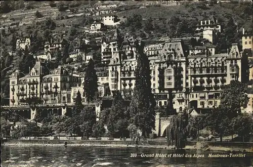 Montreux VD Grand Hotel et Hotel des Alpes / Montreux /Bz. Vevey