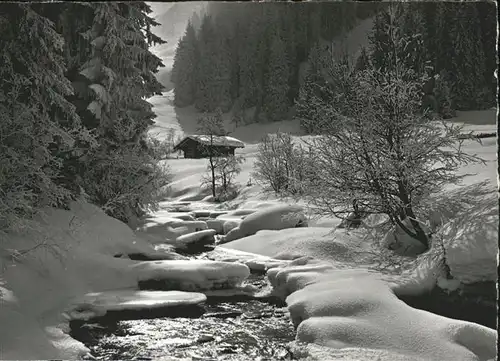 Adelboden BE Verschneiter Bergbach Kat. Adelboden