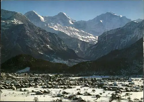 Interlaken BE Panorama mit Eiger Moench Jungfrau Kat. Interlaken