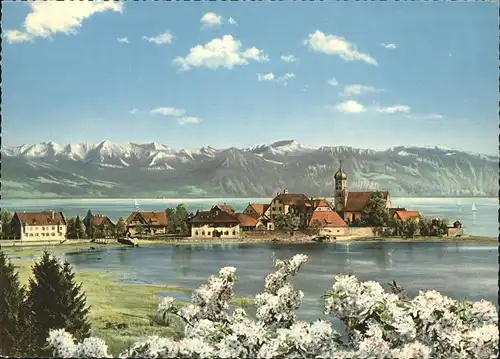 Wasserburg Bodensee Partie am See mit Alpenpanorama Kat. Wasserburg (Bodensee)