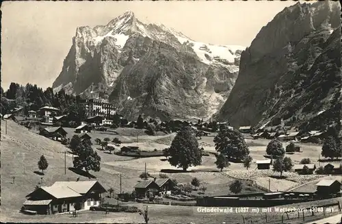 kk14179 Grindelwald Ortsansicht mit Wetterhorn Kategorie. Grindelwald Alte Ansichtskarten