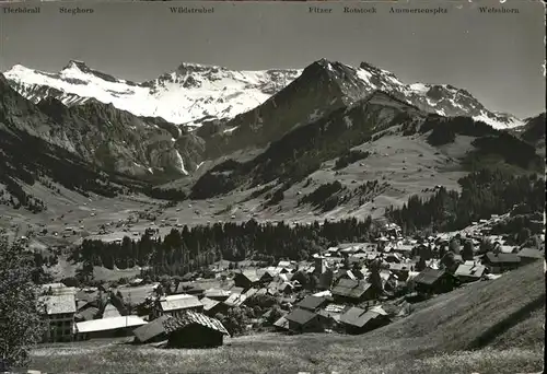 Adelboden BE mit Boden und Wildstrubel Kat. Adelboden