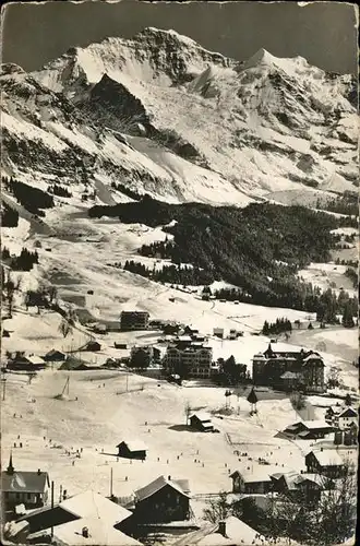 Wengen BE Ortsansicht mit Jungfrau Kat. Wengen