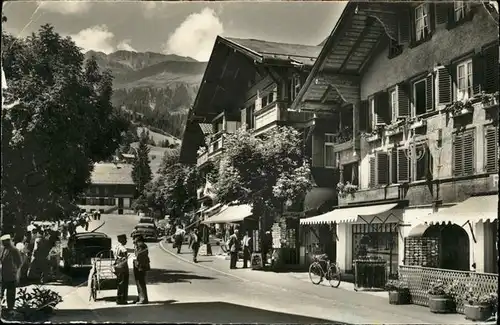 Lenk Simmental Berner Oberland Dorfstrasse mit Wistaetthorn Kat. Lenk Simmental