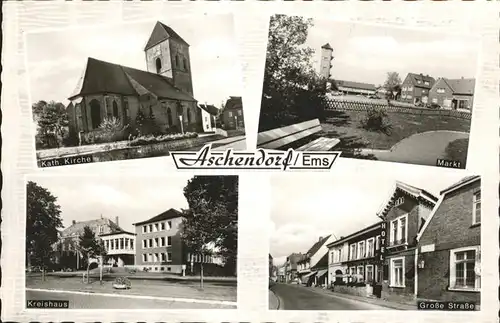 Aschendorf Ems Kirche Markt Kreishaus Grosse Strasse Kat. Papenburg