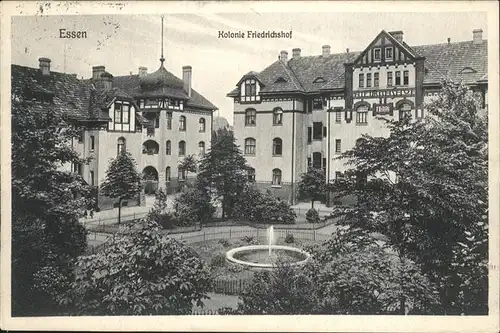 Essen Ruhr Kolonie Friedrichshof Brunnen Kat. Essen