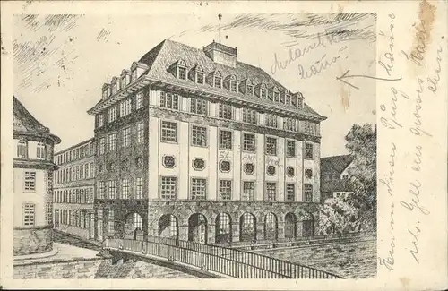 Pforzheim Hospiz Melanchthonhaus Bruecke Kuenstlerkarte Kat. Pforzheim