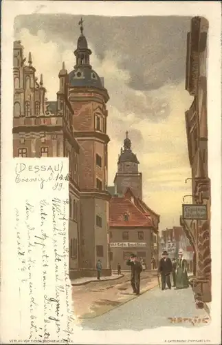 Dessau-Rosslau Strassenpartie Kirche Kuenstlerkarte / Dessau-Rosslau /Anhalt-Bitterfeld LKR