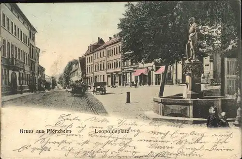 Pforzheim Leopoldsplatz Brunnen Kat. Pforzheim