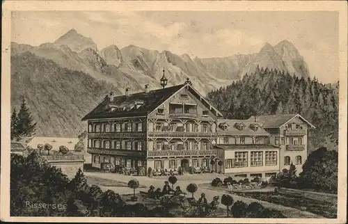 Garmisch-Partenkirchen Rissersee mit Blick auf Alpspitze und Waxenstein / Garmisch-Partenkirchen /Garmisch-Partenkirchen LKR
