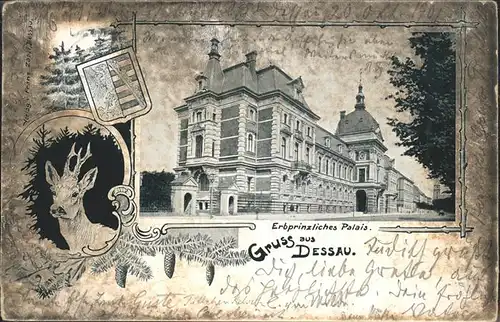 Dessau-Rosslau Erbprinzliches Palais Hirsch Wappen / Dessau-Rosslau /Anhalt-Bitterfeld LKR