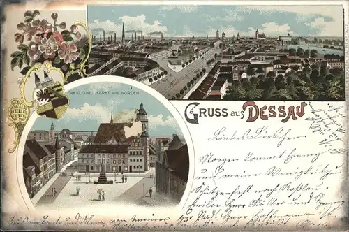 Dessau-Rosslau Panorma Kleine Markt Wappen / Dessau-Rosslau /Anhalt-Bitterfeld LKR