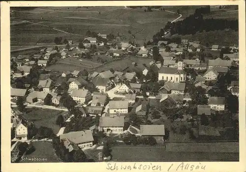 Schwabsoien Allgaeu Teilansicht Fliegeraufnahme