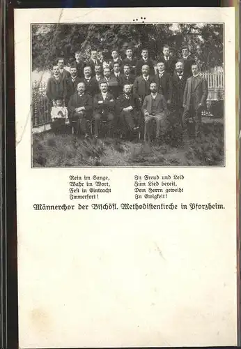 Pforzheim Maennerchor der Bischoeflichen Methodistenkirche Kat. Pforzheim