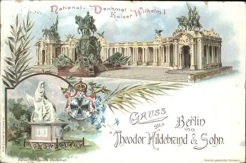 Berlin National Denkmal Kaiser Wilhelm I Kaiserin Auguste Denkmal Kat. Berlin