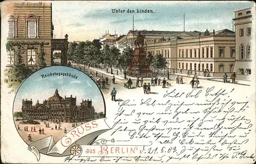 Berlin Reichstagsgebaeude Unter den Linden Denkmal Kat. Berlin