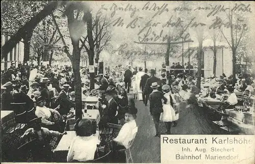 Mariendorf Berlin Restaurant Karlshoehe Bahnhof Gartenrestaurant / Berlin /Berlin Stadtkreis