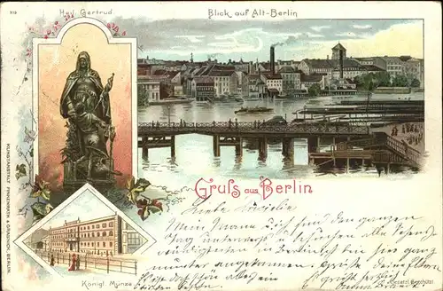 Berlin Denkmal Heilige Gertrud Koenigliche Muenze Alt Berlin Bruecke Kat. Berlin