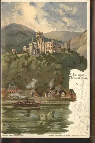 Stolzenfels Schloss Kuenstlerkarte C. Pfarr Kat. Koblenz
