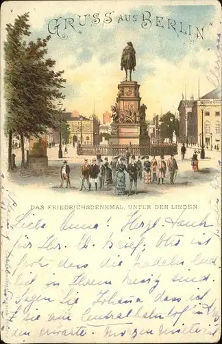 Berlin Friedrichsdenkmal Unter den Linden Kat. Berlin