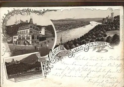 Stolzenfels Schloss Hotel Lahneck Kat. Koblenz