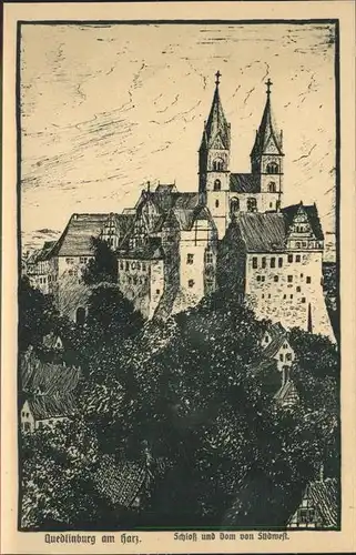 Quedlinburg Harz Sachsen Anhalt Schloss Dom Kat. Quedlinburg