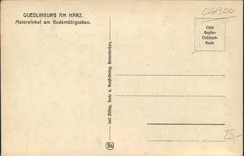 Quedlinburg Harz Sachsen Anhalt Malerwinkel Bodemuehlgraben Kat. Quedlinburg