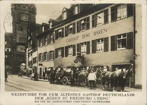 Freiburg Breisgau Gasthof zum Baeren aeltester Gasthof Deutschlands Kat. Freiburg im Breisgau