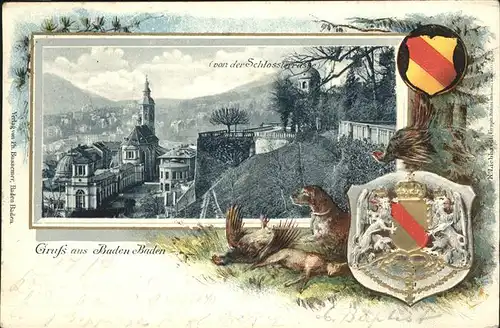 Baden Baden von der Schlossterrasse Kat. Baden Baden