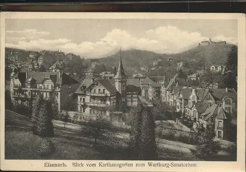 Eisenach Thueringen Wartburg Sanatorium Blick vom Karthausgarten Kat. Eisenach
