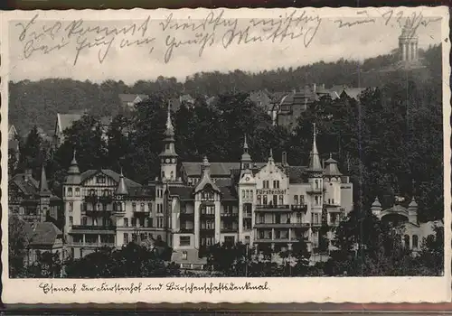 Eisenach Thueringen Kurhaus Fuerstenhof und Burschenschaftsdenkmal Kat. Eisenach