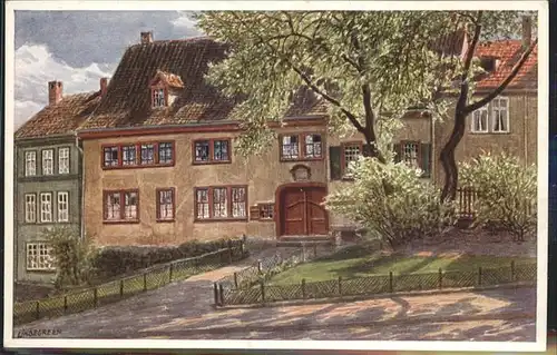 Eisenach Thueringen Johann Sebastian Bach Haus Kuenstlerkarte nach einem Gemaelde von K. Lindegreen Kat. Eisenach